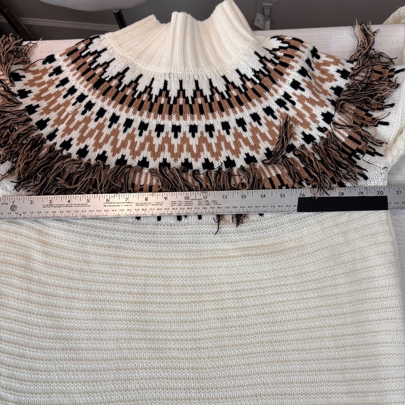 MINKPINK Fair Isle Fringe Sweater Size M - Picture 7 of 12